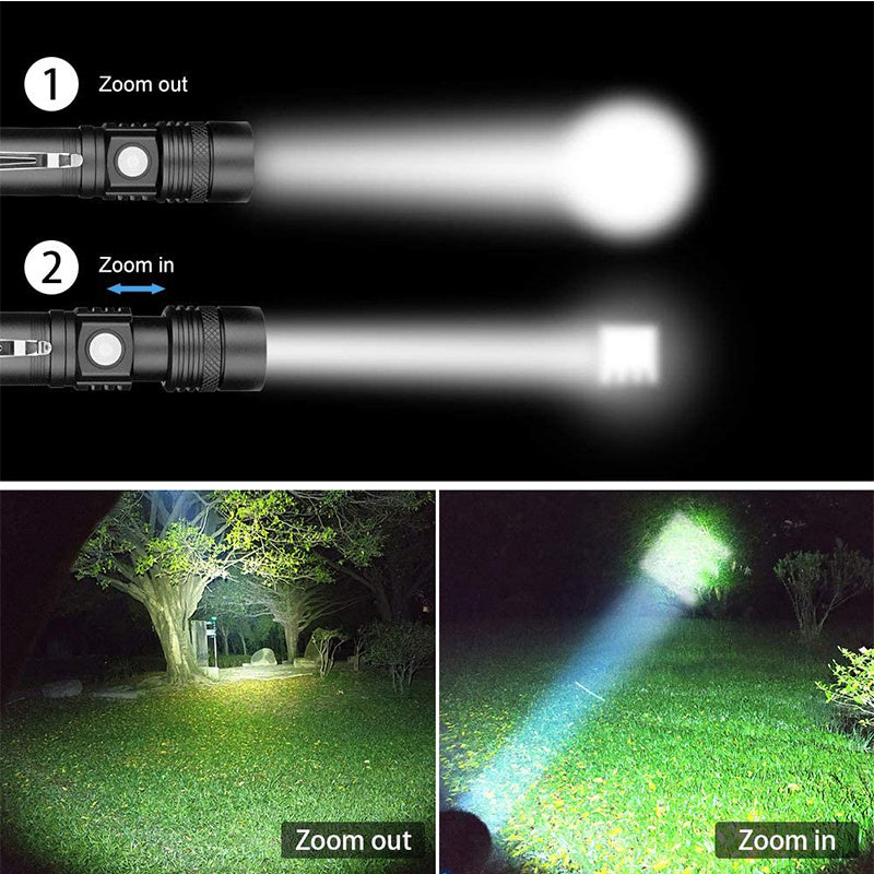 P50 Strong Light Zoom Flashlight Battery