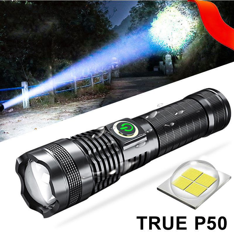 P50 Strong Light Zoom Flashlight Battery