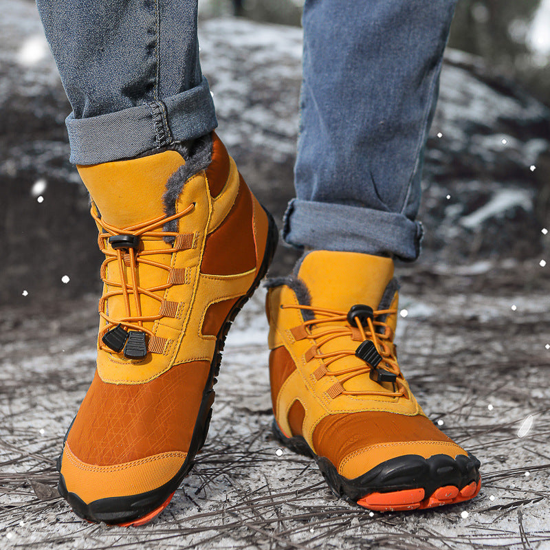 Fleece-lined Water-repellent Five-finger Snow Boots
