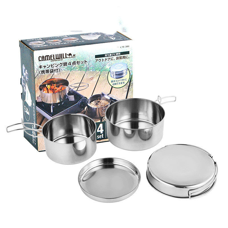 Outdoor Stainless Steel Cookware Suit